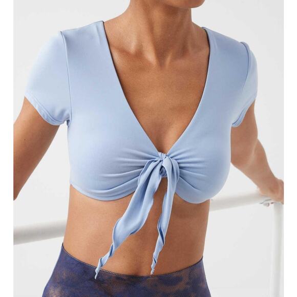 OFFLINE By Aerie Real Me Tie Front Bra Top Preppy Workout Running Sz XL Athletic - Picture 1 of 9